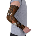New Zealand Taiaha Arm Sleeves Maori Weapon Silver Fern Maori Pattern