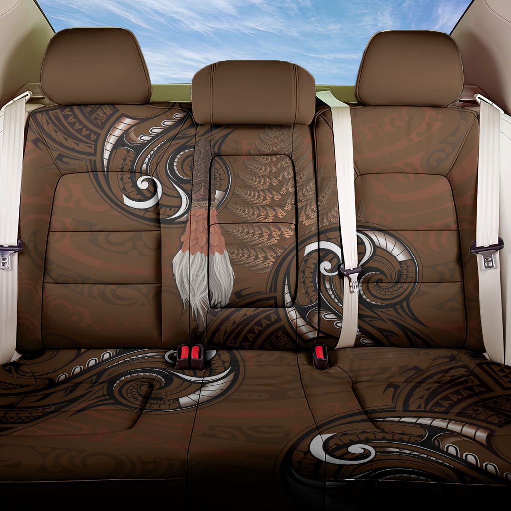 New Zealand Taiaha Back Car Seat Cover Maori Weapon Silver Fern Maori Pattern