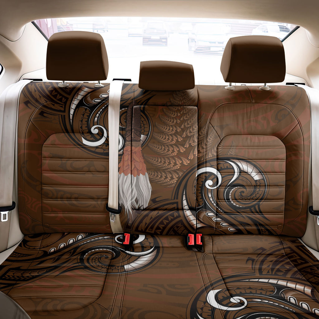 New Zealand Taiaha Back Car Seat Cover Maori Weapon Silver Fern Maori Pattern