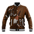 New Zealand Taiaha Baseball Jacket Maori Weapon Silver Fern Maori Pattern