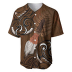 New Zealand Taiaha Baseball Jersey Maori Weapon Silver Fern Maori Pattern