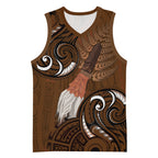 New Zealand Taiaha Basketball Jersey Maori Weapon Silver Fern Maori Pattern