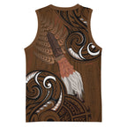 New Zealand Taiaha Basketball Jersey Maori Weapon Silver Fern Maori Pattern
