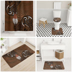 New Zealand Taiaha Bathroom Set Maori Weapon Silver Fern Maori Pattern