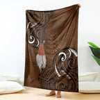 New Zealand Taiaha Blanket Maori Weapon Silver Fern Maori Pattern