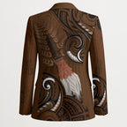 New Zealand Taiaha Blazer Maori Weapon Silver Fern Maori Pattern