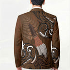 New Zealand Taiaha Blazer Maori Weapon Silver Fern Maori Pattern