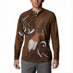 New Zealand Taiaha Button Sweatshirt Maori Weapon Silver Fern Maori Pattern