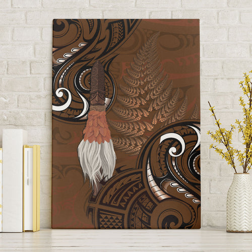 New Zealand Taiaha Canvas Wall Art Maori Weapon Silver Fern Maori Pattern