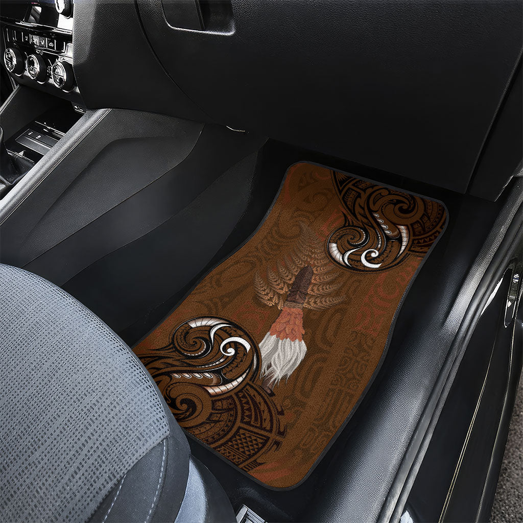 New Zealand Taiaha Car Mats Maori Weapon Silver Fern Maori Pattern