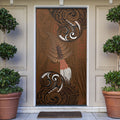 New Zealand Taiaha Door Cover Maori Weapon Silver Fern Maori Pattern