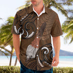 New Zealand Taiaha Hawaiian Shirt Maori Weapon Silver Fern Maori Pattern