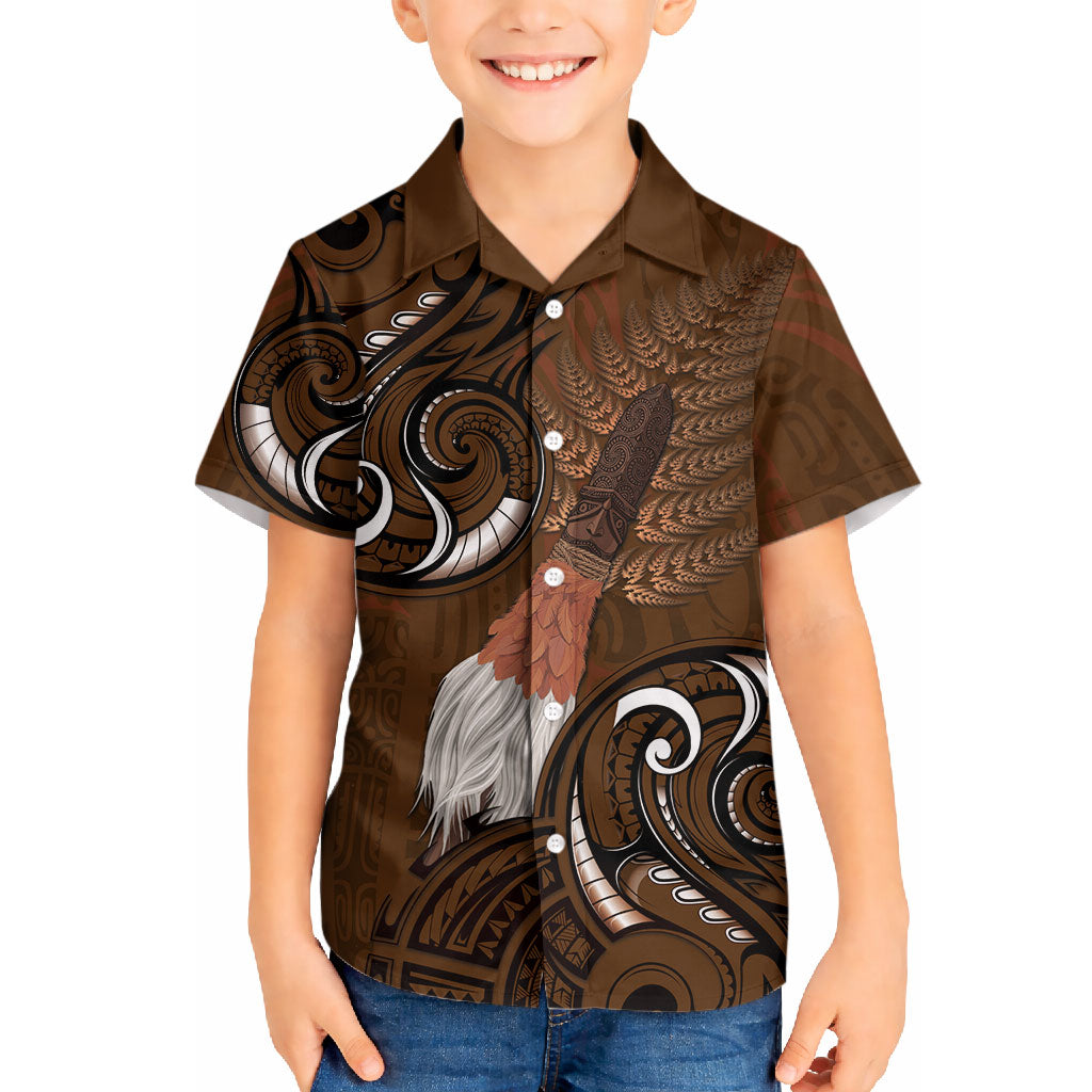 New Zealand Taiaha Hawaiian Shirt Maori Weapon Silver Fern Maori Pattern