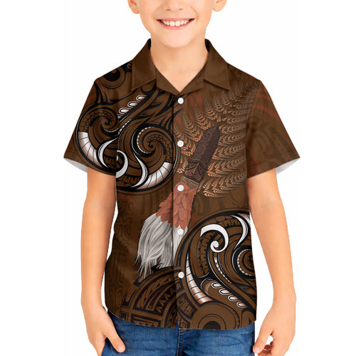 New Zealand Taiaha Hawaiian Shirt Maori Weapon Silver Fern Maori Pattern