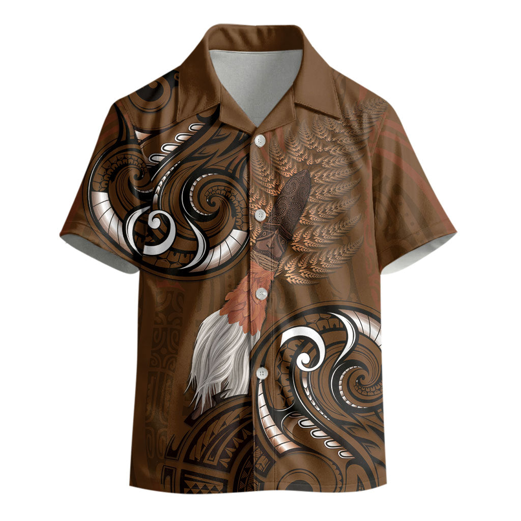 New Zealand Taiaha Kid Hawaiian Shirt Maori Weapon Silver Fern Maori Pattern