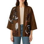 New Zealand Taiaha Kimono Maori Weapon Silver Fern Maori Pattern