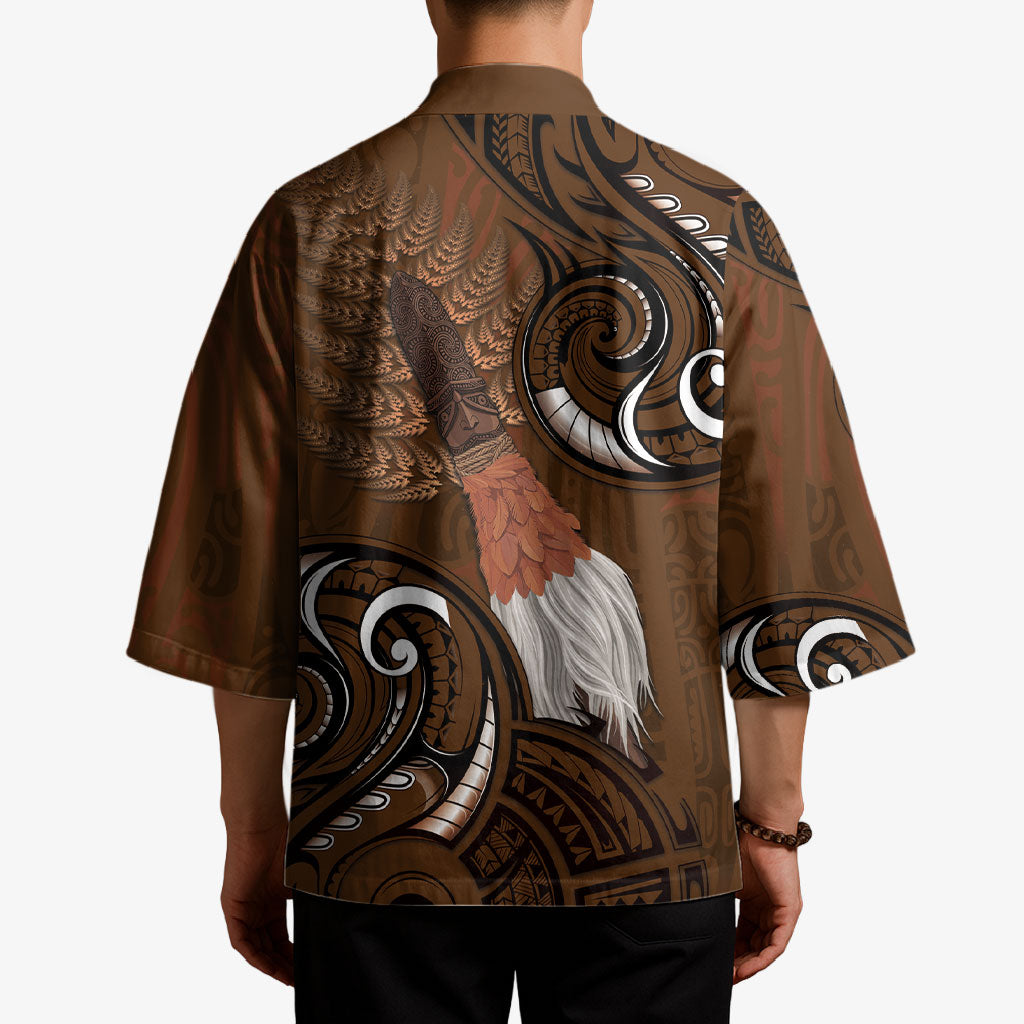 New Zealand Taiaha Kimono Maori Weapon Silver Fern Maori Pattern