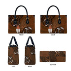 New Zealand Taiaha Leather Bag Maori Weapon Silver Fern Maori Pattern