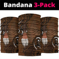 New Zealand Taiaha Neck Gaiter Maori Weapon Silver Fern Maori Pattern