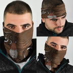 New Zealand Taiaha Neck Gaiter Maori Weapon Silver Fern Maori Pattern