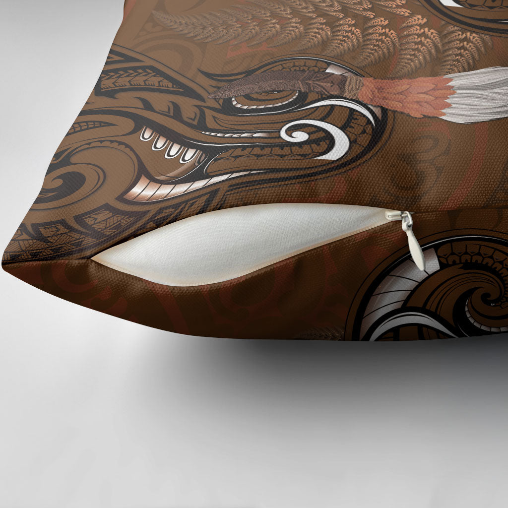 New Zealand Taiaha Pillow Cover Maori Weapon Silver Fern Maori Pattern