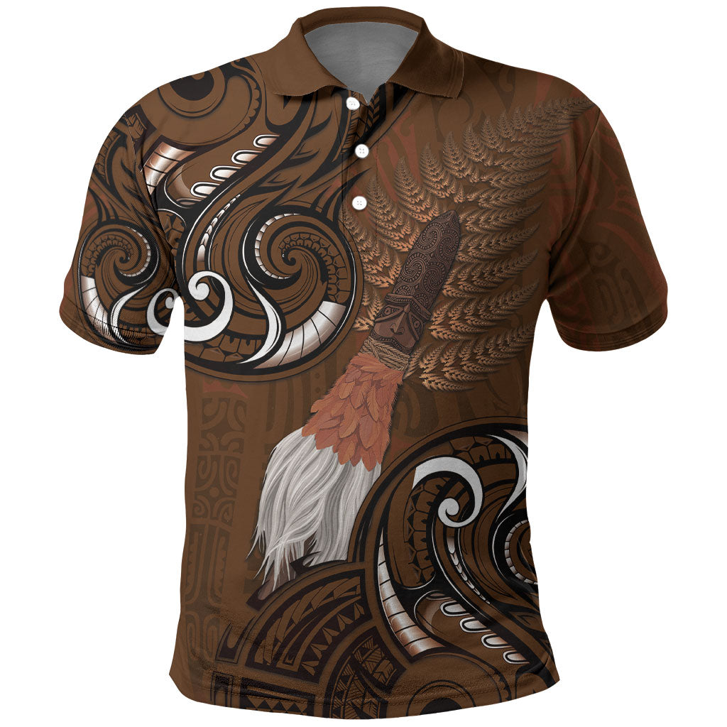 New Zealand Taiaha Polo Shirt Maori Weapon Silver Fern Maori Pattern