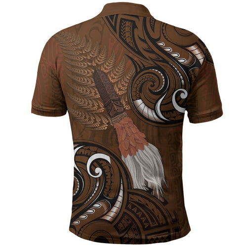 New Zealand Taiaha Polo Shirt Maori Weapon Silver Fern Maori Pattern