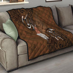 New Zealand Taiaha Quilt Maori Weapon Silver Fern Maori Pattern