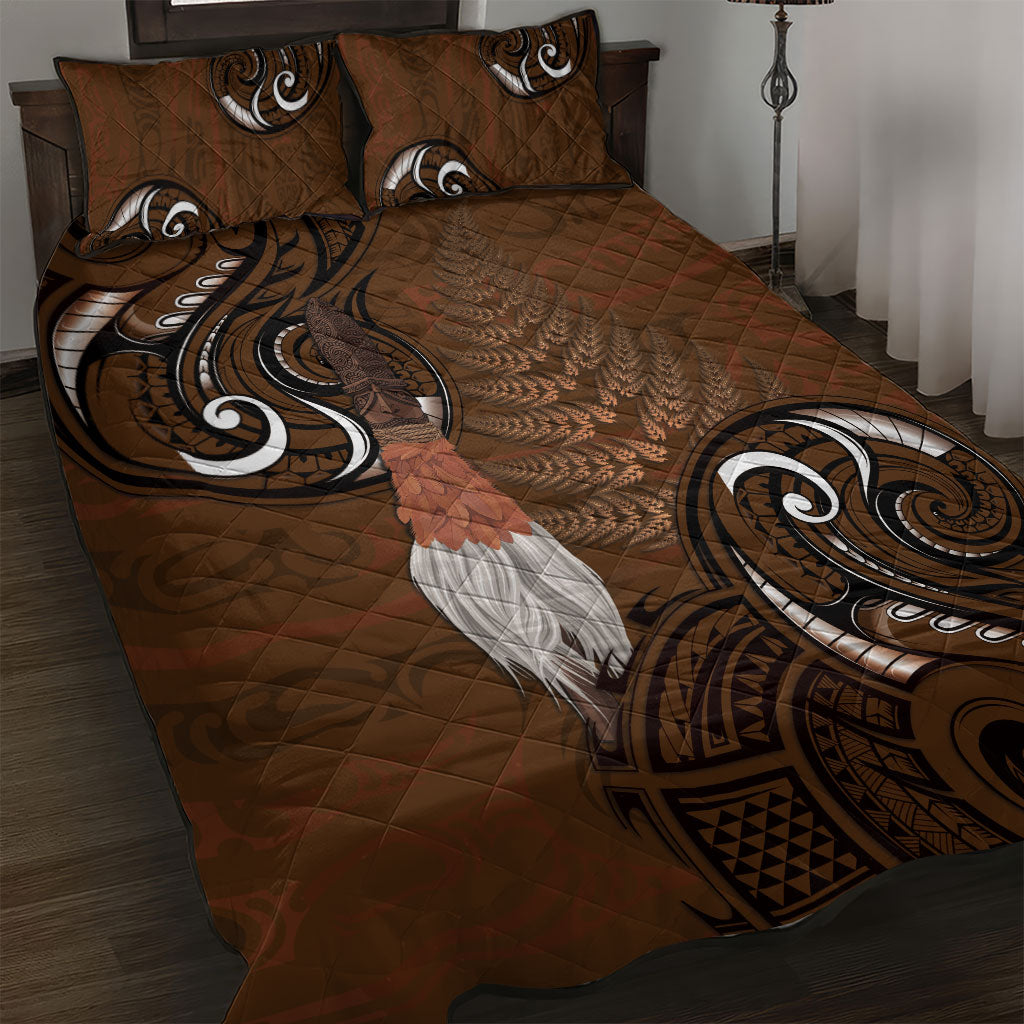 New Zealand Taiaha Quilt Bed Set Maori Weapon Silver Fern Maori Pattern