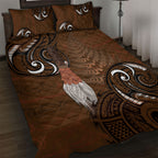 New Zealand Taiaha Quilt Bed Set Maori Weapon Silver Fern Maori Pattern