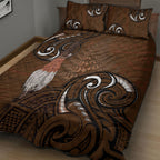 New Zealand Taiaha Quilt Bed Set Maori Weapon Silver Fern Maori Pattern