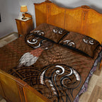 New Zealand Taiaha Quilt Bed Set Maori Weapon Silver Fern Maori Pattern