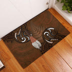 New Zealand Taiaha Rubber Doormat Maori Weapon Silver Fern Maori Pattern