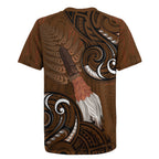 New Zealand Taiaha Rugby Jersey Maori Weapon Silver Fern Maori Pattern