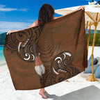 New Zealand Taiaha Sarong Maori Weapon Silver Fern Maori Pattern