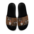 New Zealand Taiaha Slide Sandals Maori Weapon Silver Fern Maori Pattern