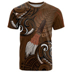 New Zealand Taiaha T Shirt Maori Weapon Silver Fern Maori Pattern