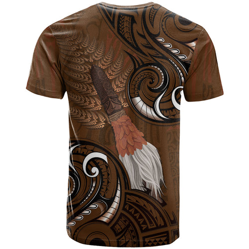 New Zealand Taiaha T Shirt Maori Weapon Silver Fern Maori Pattern