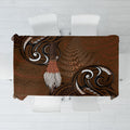 New Zealand Taiaha Tablecloth Maori Weapon Silver Fern Maori Pattern