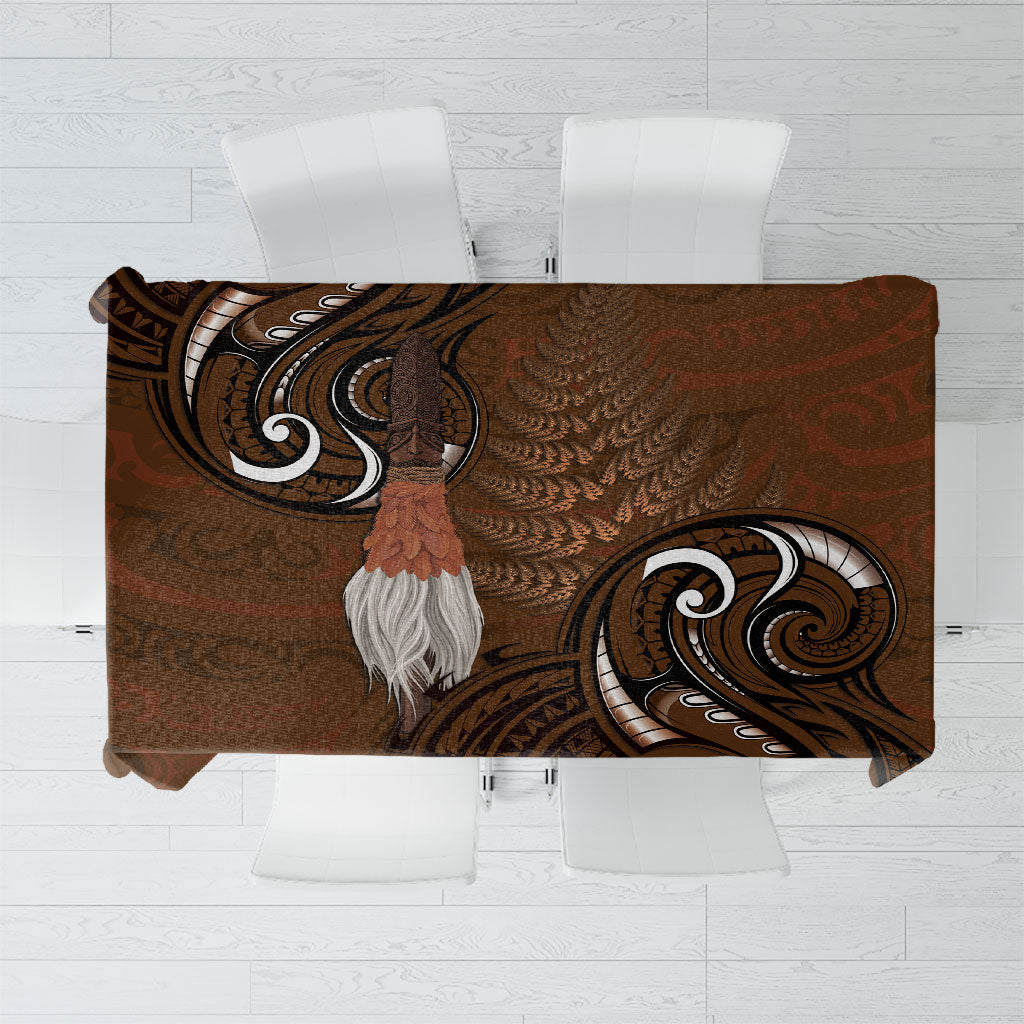 New Zealand Taiaha Tablecloth Maori Weapon Silver Fern Maori Pattern