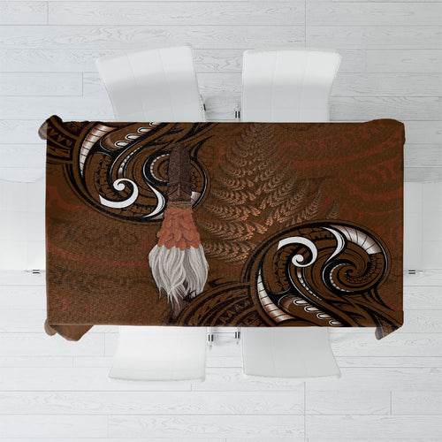 New Zealand Taiaha Tablecloth Maori Weapon Silver Fern Maori Pattern