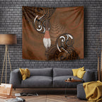 New Zealand Taiaha Tapestry Maori Weapon Silver Fern Maori Pattern