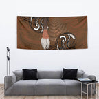 New Zealand Taiaha Tapestry Maori Weapon Silver Fern Maori Pattern