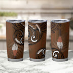 New Zealand Taiaha Tumbler Cup Maori Weapon Silver Fern Maori Pattern