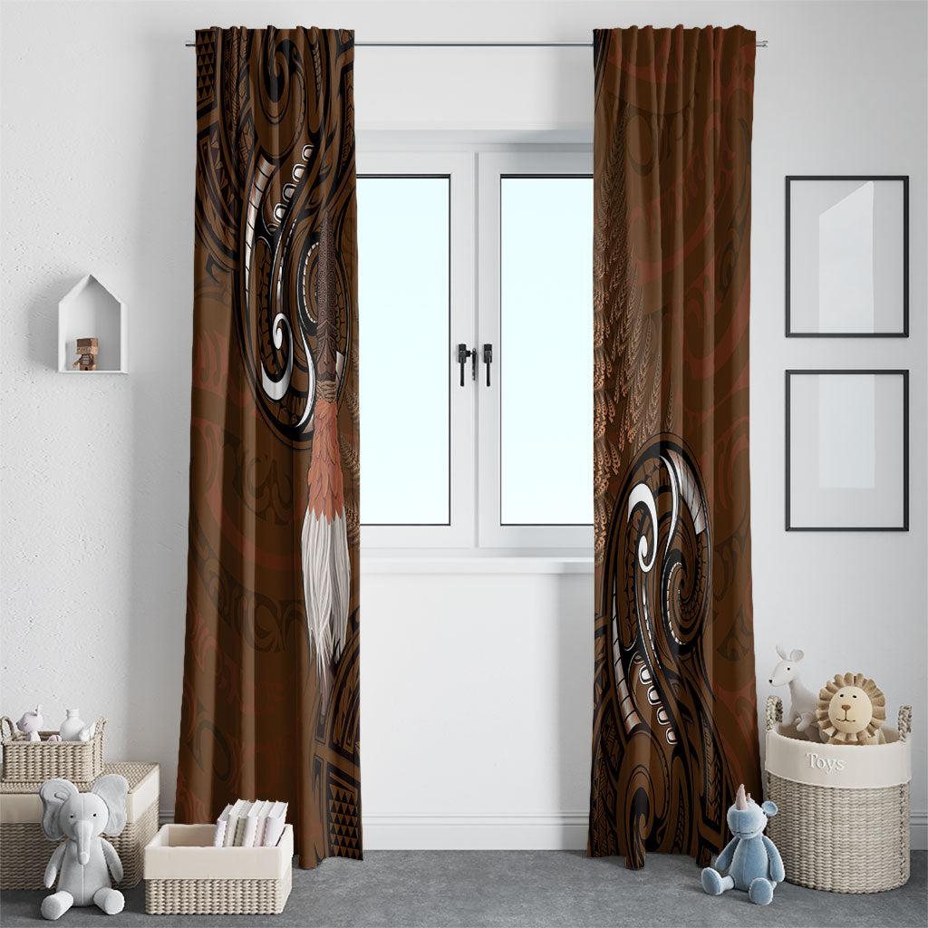 New Zealand Taiaha Window Curtain Maori Weapon Silver Fern Maori Pattern