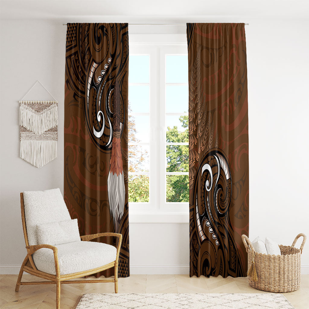 New Zealand Taiaha Window Curtain Maori Weapon Silver Fern Maori Pattern