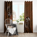 New Zealand Taiaha Window Curtain Maori Weapon Silver Fern Maori Pattern