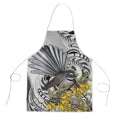 New Zealand Fantail Bird Apron Maori Piwakawaka Kowhai Maori Pattern