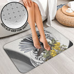 New Zealand Fantail Bird Bathroom Set Maori Piwakawaka Kowhai Maori Pattern