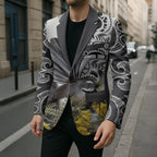 New Zealand Fantail Bird Blazer Maori Piwakawaka Kowhai Maori Pattern